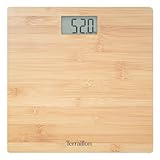TERRAILLON   BAMBOO   Pèse personne électronique, Plateau Pur Bambou Ultra plat, Ecran LCD, Capacité 150Kg, graduation 100g, Bambou