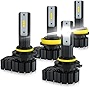 GTMOTO for 2007 2008 2009 2010 2011 2012 2013 2014 2015 Chevy Silverado 1500 3500 2500 HD Headlights LED Bulbs, Custom Plug and Play Low + High Beam Combo, 6000K Cool White LED Conversion Kit, 4-Pack