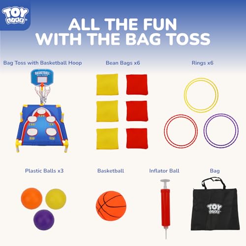 Image of TOY Life Bean Bags Toss Carnival Games, Cornhole, Outdoor Toys for Kids Ages 4-8, Backyard Game Sports & Outdoor Play, Outside Toys for Ages 5-7, Family Lawn Yard Games Birthday Party, Gift for Boys