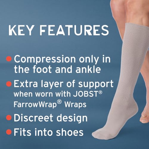 Image of JOBST FarrowHybrid ADI Knee High Compression Liner 20-30 mmHg - Designed to be Worn with JOBST FarrowWrap Garments - Taupe, Standard, Small