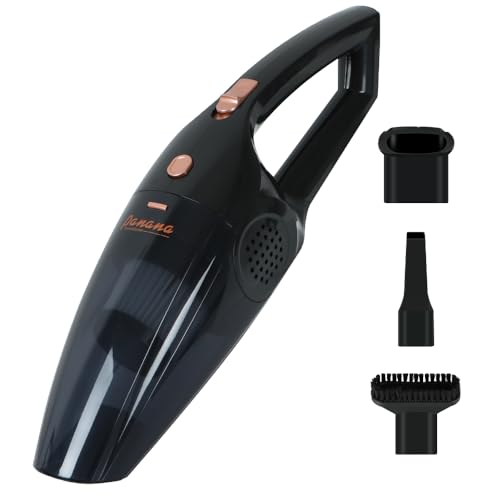 Panana Car Vacuum Cleaner Cordless4KPA, Handheld Vacuum, Mini Portable Rechargeable Hand Held Vacuum Cordless, Car Hoover Powerful with 2 Filters,(HKVH65BK0150W000-bbed)