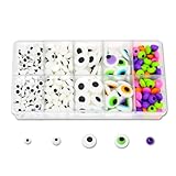 HIFUNBK Eye Shaped Sprinkles, 5 Assorted Sizes, Edible Candy Toppers for Cake, Cupcake, Cookie Decorating – Perfect for Halloween, Birthday Parties, and Fun Baking Projects, 200g