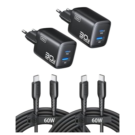 INIU 30W Cargador USB C 2-Paquetes, [USB-C + USB-A] 2-Puertos USBC Enchufe Cargador iPhone Carga Rapida, Múltiple Cargador PD Rápido Pared Adaptador Tipo C para iPhone 16 15, iPad Pro, Samsung S24