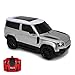 CMJ RC Cars Land Rover Defender Voiture télécommandée sous licence officielle 1:24 avec lumières LED fonctionnelles, Supercar radiocommandée (Range Rover Silver)