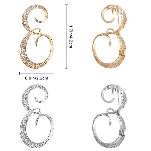 Image of Letter Brooch Pins, Alloy Lapel Pin Gold and Silver for Women, Girls, Men