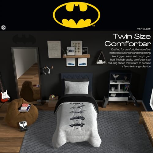 Image of Batman Classic Bedding Super Soft Cozy Microfiber Reversible Comforter, Twin, (Officially Licensed Product) By Franco Collectibles