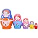 Monnmo 5Pcs Handmade Wooden Russian Nesting Dolls Matryoshka Dolls - Stacking Doll Set of 5 from 4.3
