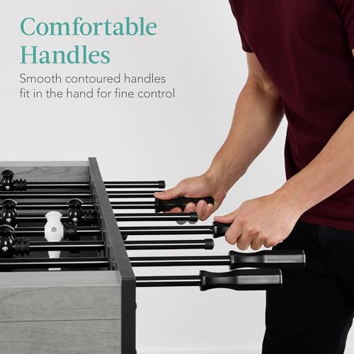 Best Choice Products Large 54 Inch Full-Size Foosball Table for Home, Game Room - Includes 2 Balls, 2 Cup Holders - Gray - image 7
