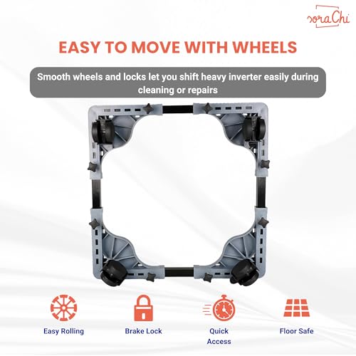 Image of SoraChi Washing Machine Stand w /Wheels & Vibration Control-Elevates Appliance for Water Protection & Rust Prevention-Durable Plastic-Iron Construction for Front & Top Load Washers (Grey Plastic)