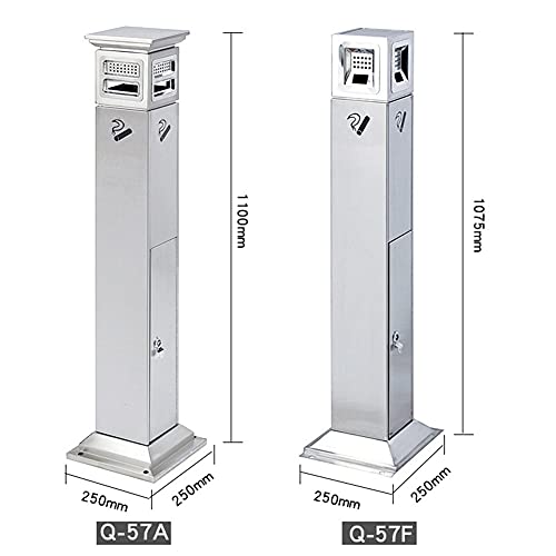 Cendrier d'extérieur vertical colonne en acier inoxydable de luxe - 4