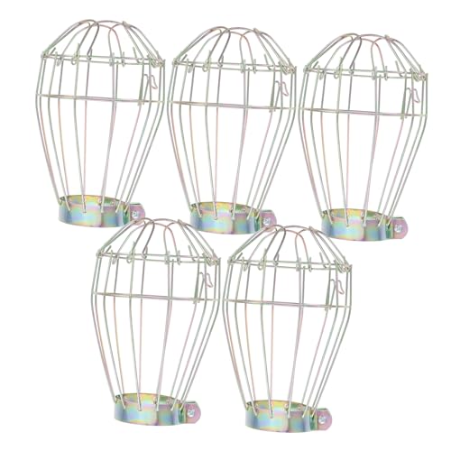 NOLITOY 5pezzi Protezioni Paralume in Metallo Per Lampadine Gabbia Lampada Industriale Custodia Protettiva Facile Da Installare Per Lampade Con Morsetto Adatto Luci Vintage e Salotto