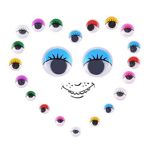 Decora 240Pcs 10Mm Colors Wiggly Googly Eyes With Eyelash With Self-Adhesive Diy Scrapbooking Crafts #TOP2