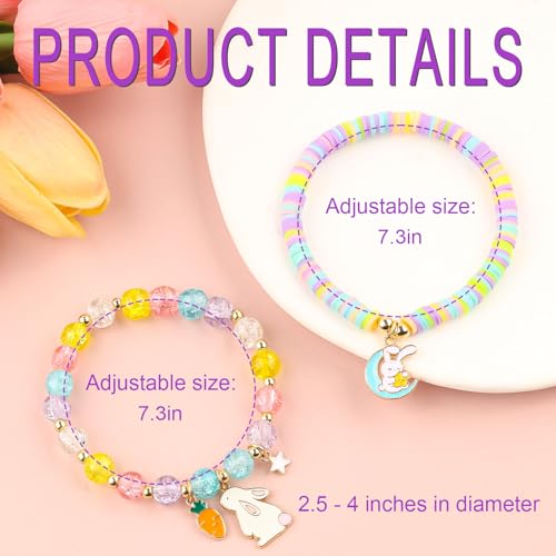 Easter Braclets Basket Bunny Gifts, First Communion Baptism Confirmation Christian Easter Gifts for Gir Daughter Granddaughter2