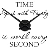 Mintime Large Wall Clock 3D Clock Hands with Clock Mechanism & Wall Sticker Wall Decorations for Liv