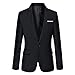 DAVID.ANN Men's Slim Fit One Button Casual Blazer Jacket,Black,Medium