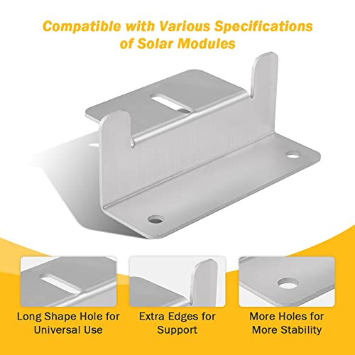 Image of BougeRV 8 Units Solar Panel Mounting z Bracket, Supporting for RV, Roof, Boat, Off Grid, 2 Set of 4 Units