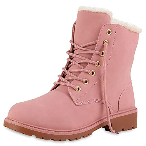 VAN HILL Warm Gefütterte Worker Boots Damen Outdoor Stiefeletten...