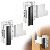 Portable Door Lock, Door Reinforcement Lock, Portable Door Lock for Travel - No Drilling, Interior Doors for Apartments, Hotels, bedrooms（White-2PCS）