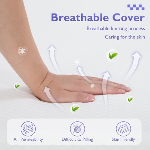 Image of FDW | 12 Inch Twin XL Mattress | Medium Firm | Gel Memory Foam Mattress | White | Bed in a Box, CertiPUR-US Certified | Pressure Relief, Cooling Ventilated Foam | Washable Removable Cover