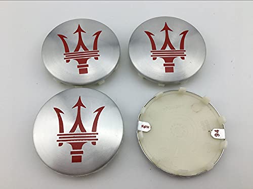BAQIU 4 Piezas de 60 mm, Tapa Central de Cubo de Rueda, Tapas de Cubo de Rueda compatibles con la Cubierta a Prueba de Polvo de tapacubos de llanta de Coche Maserati