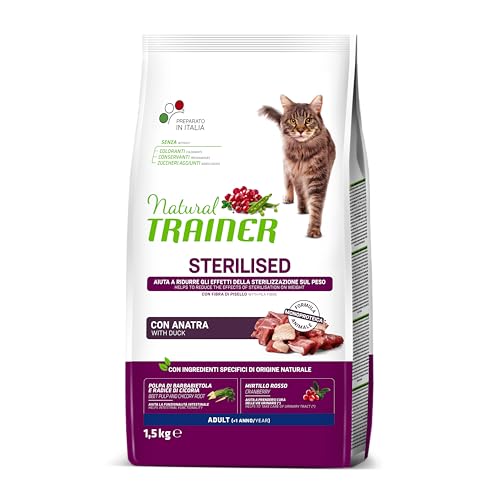 Trainer Cibo per Gatti Sterilizzati - Formula Monoproteica - Con Anatra - 1,5kg