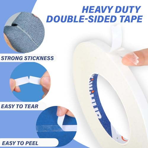 double sided tape for clothes - heavy duty fabric tape strong adhesive cloth hemming hem tape no sewing or ironing gluing - 25 inch x 164 feet