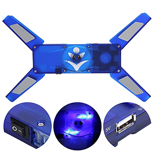 Base refrigerante para laptop con ventilador LED azul miniatura 4
