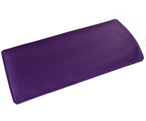 Custodia sottile in morbida pelle per occhiali