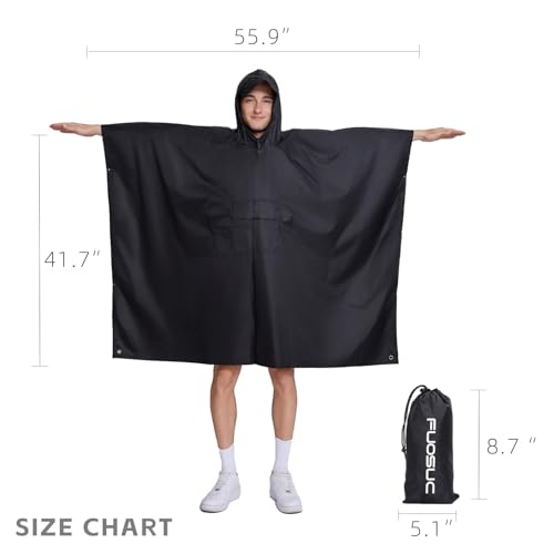 Image of Hooded Waterproof Raincoat, Unisex Outdoor Hiking Camping Mat and Small Tent