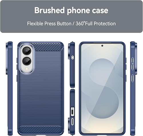 Image of Soft Carbon Fiber TPU Slim Military Grade Drop Protection Case Cover Compatible with Samsung Galaxy S25 Edge 5G (2025) (Carbon Blue)