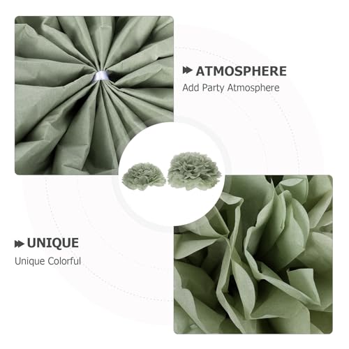 Pompones de papel verde claro BESTonZON de 24 piezas para decoraciones boho 4