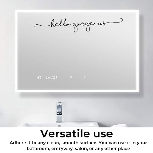Image of Hello Gorgeous Mirror Decal, Positive Affirmation Stickers for Kids & Teens, Bathroom Decal