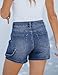 Luvamia Women's Fashion Jean Shorts - Stretchy High Waisted Denim Shorts in Nightfall Blue, Fits Size 8-10