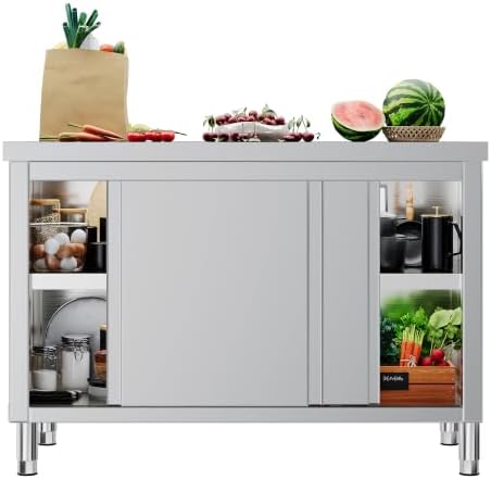 SPECRAFT 48x23x33 Inch Stainless Steel Prep Table Cabinet