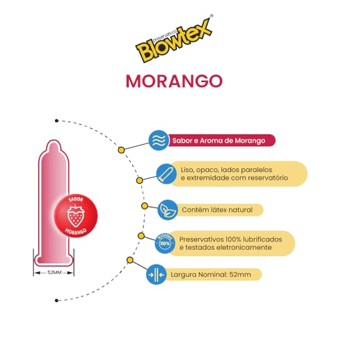 Blowtex Preservativo Morango Com 6 Unidades Vermelho
