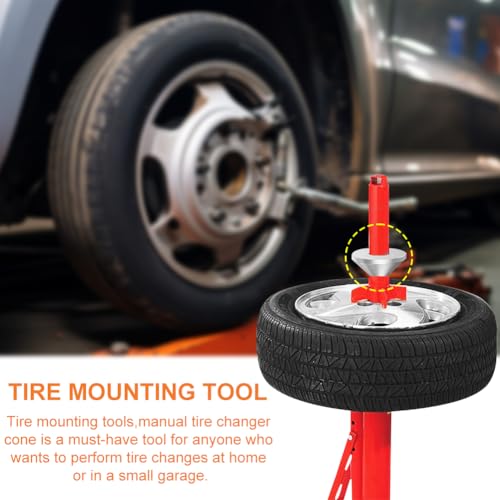 Image of Manual Tire Wheel Changer Centering Cone,Tire Disassembly Auxiliary Tool Billet Aluminum Upgrade Large Wheel Hold Down Cone Compatible with 1.67 inch Diameter Center Post Car Truck(Color:Silver)