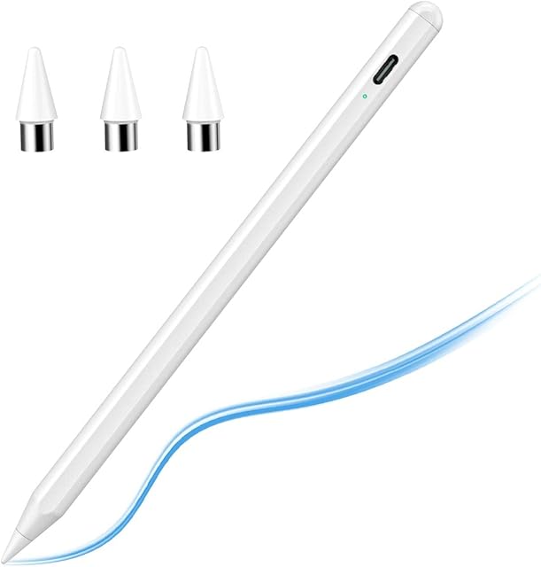 TiMOVO Stylus Pen for Touch Screens, Compatible with Apple iPad/Pro/Air/Mini/iPhone/Android Phones/Tablets, High Sensitivity & Fine Point Stylus Universal for iOS & Android Writing & Drawing, White