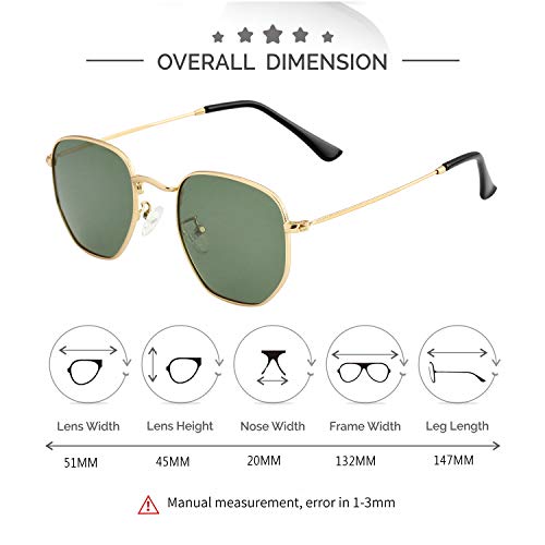 Image of Kursan Small Round Metal Polarized Sunglasses for Men Women Mirrored Lens Classic Circle Sun Glasses