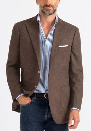 Men's Formal Herringbone Blazer Single Breasted Business Tweed Blend Sports Jacket2
