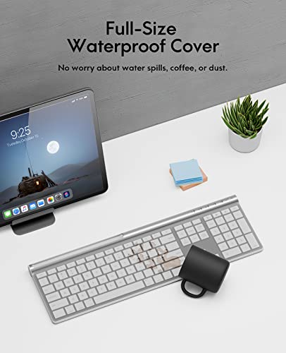 Chesona Wireless Bluetooth Keyboard For Mac, Bluetooth/Wired Dual-Mode Keyboard For Macbook Air/Pro, Imac, Ultra-Slim Rechargeable, Silent Full-Size Keyboard For Macos Ipados, Iphone Os, Silver White #TOP5
