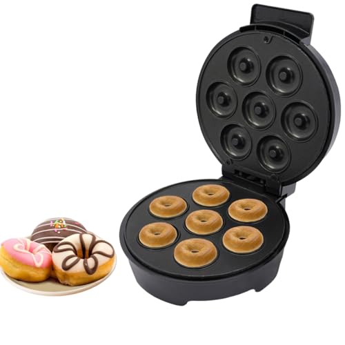 Mini machine à donuts pour 7 donuts - 1000 W - Revêtement antiadhésif - Électrique