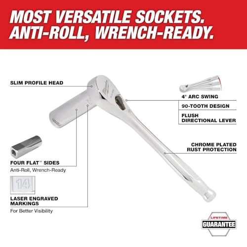 Milwaukee 48-22-9404 1/4" Drive 26pc Ratchet & Socket Set - SAE – Ansicht 6