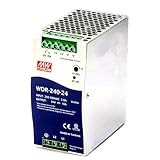 DynMach WDR-240-24 240W 24V 10A High Efficiency AC-DC Switching Power Supply - Wide Input Voltage, for Industrial Automation and Electronic Equipment