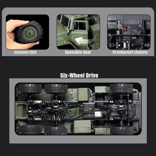 Image of RC Semi Truck, 2.4Ghz 6WD Remote Control Army Truck Trailer, 41.3 Inch Large Size RC Car Toy, 1 /16 Scale Tractor, Remote Control Electric Transport Vehicle Toy car for boy Gifts