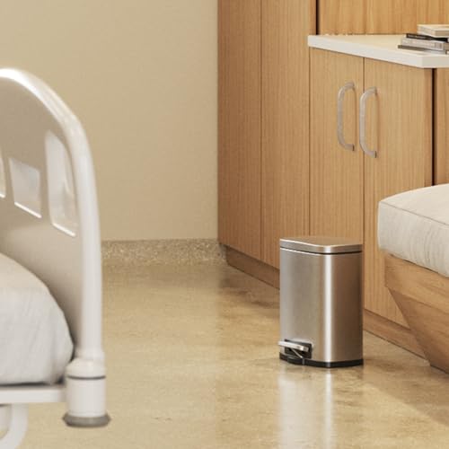 Image of 1.3 Gallon / 4.9 Liter Fire Resistant Stainless Steel Step On Pedal Trash Can with Odor Filter and Removable Inner Bucket, FM Approvals Class 6921
