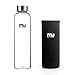 MIU COLOR Borosilicate Glass Water Bottle , 18.5oz without Tea infuser, Black Sleeve