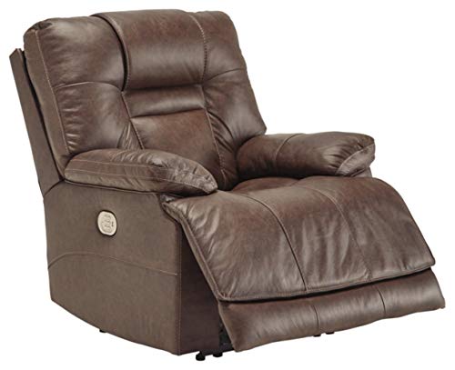 Signature Design By Ashley Wurstrow Leather Adjustable Power Recliner, Brown #TOP4