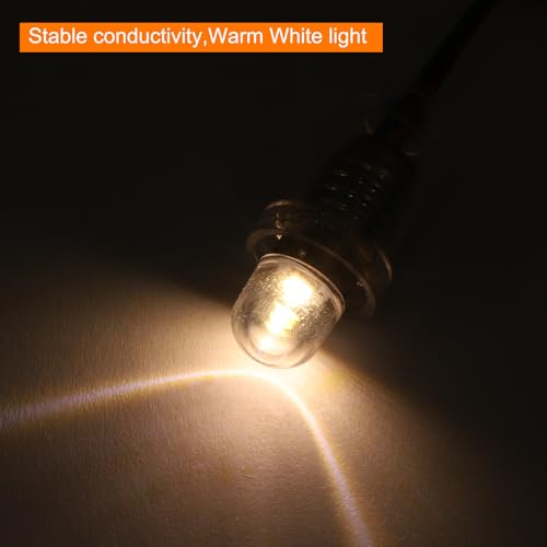 MECCANIXITY 9V/0.06A E10 Mini LED Light Bulbs, 10Pcs Miniature Screw Bulbs Flashlight Bulbs for Scientific Experiment Lighting DIY Accessories, Warm White Light - Thumbnail 5