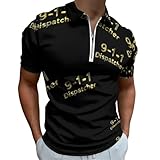 Photo Gallery dispatcher 911 - maglietta a maniche corte da uomo, per sport, golf, tennis, con cerniera, stile:, m Photo Gallery dispatcher 911 - maglietta a maniche corte da uomo, per sport, golf, tennis, con cerniera, stile:, m