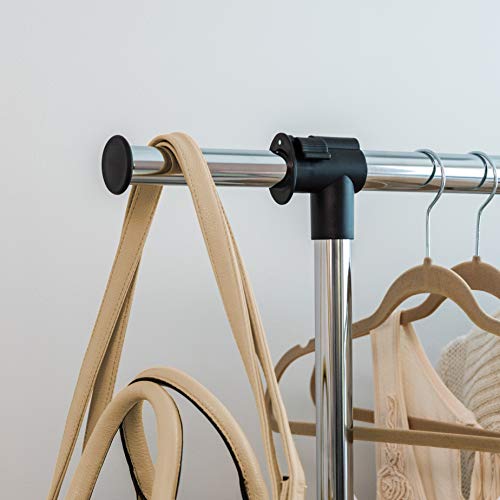 image for IRIS USA Portable Single-Rod Height Adjustable Clothes Rack with Exten